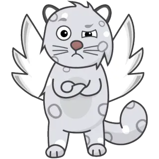 😐 animal, cat, wings, sticker, cartoon, cute, expression telegram sticker
