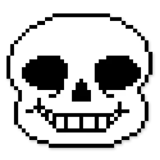 ☠️ Sans Undertale pixel art, skeleton, video game, skull telegram sticker