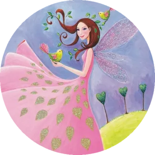 💚 fee, vogel, natur, kleid, fantasie, flügel, kunst, illustration telegram sticker