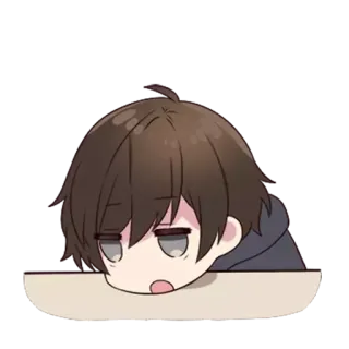 😒 anime, chibi, cartoon, sleepy, bored telegram sticker