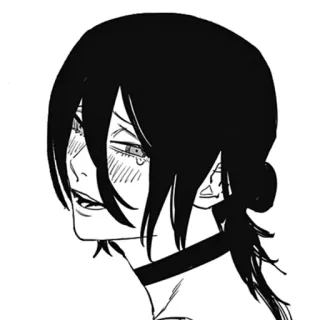 🐚 Reze Chainsaw Man anime, manga, black and white, character, fanart telegram sticker