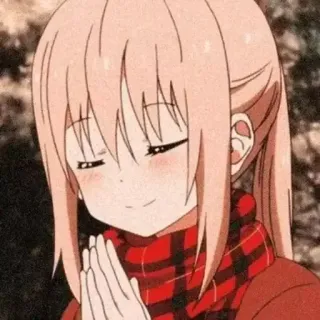 🙏 Anime, Chica, Bufanda, Lindo, Dibujos animados telegram sticker