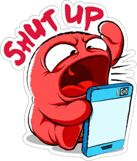 🤦‍♂ SHUT UP 만화, 분노, 짜증, 닥쳐, 캐릭터 telegram sticker