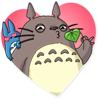 😘 Totoro My Neighbor Totoro totoro, anime, cartoon, hart, schattig telegram sticker