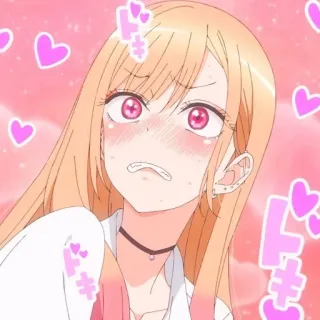 😍 Anime, Fille, Rougir, Gênée, Dessin animé telegram sticker