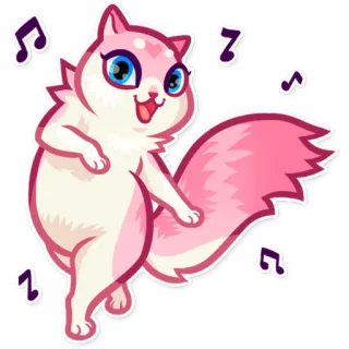 🕺 gato, música, lindo, baile, dibujos animados, animal, divertido, kawaii telegram sticker