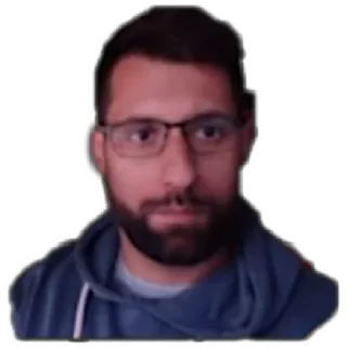 😁 homem, retrato, óculos, barba, rosto, pessoa whatsapp sticker