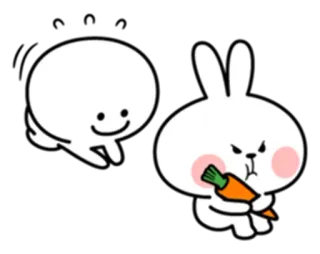 😠 Hase, Kaninchen, Karotte, wütend, süß, Cartoon telegram sticker