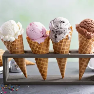 🙂 ice cream, dessert, cone, sweets, food telegram sticker