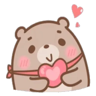 💜 bear, cartoon, cute, heart, love, sticker telegram sticker