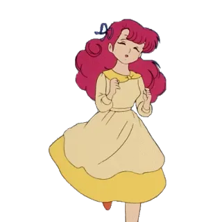 💃 อนิเมะ, การ์ตูน, ผู้หญิง, ชุดเดรส, มีความสุข, ผมสีชมพู telegram sticker