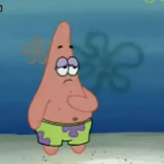 ✨ Patrick Star Spongebob Squarepants 뚱이, 스폰지밥, 만화, 애니메이션, 슬픈, 우울한, 캐릭터, 친구 telegram sticker