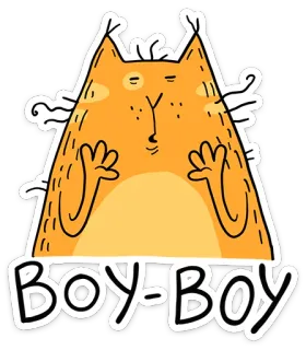 😳 BOY-BOY gato, adesivo, desenho animado, engraçado, laranja telegram sticker