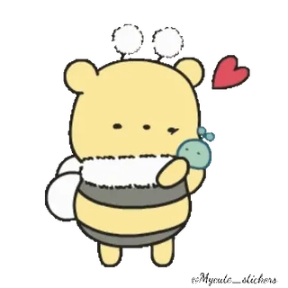 🍯 słodki, kawaii, miś, naklejka, kreskówka, zwierzę whatsapp sticker