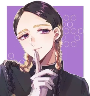 ☺ Anime, Personnage, Tresse, Portrait telegram sticker