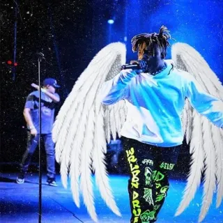 😇 Juice WRLD nhạc, rapper, đôi cánh, thiên thần, biểu diễn telegram sticker