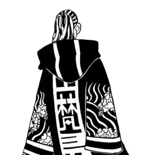 🔫 漫画, 动漫, 日式, 连帽衫, 夹克, 黑白 telegram sticker