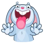 😛 coniglio, coniglio, cartone animato, animale, carino, lingua, allegro, divertente telegram sticker