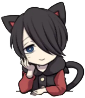 😉 Аниме, Кот, Каваий, Манга, Милый, Чиби, Кошачьи ушки whatsapp sticker