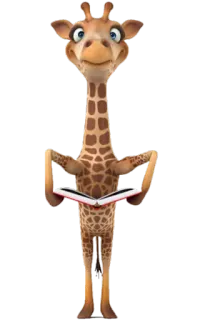 📖 Giraffe, Lesen, Buch, Cartoon, Tier telegram sticker