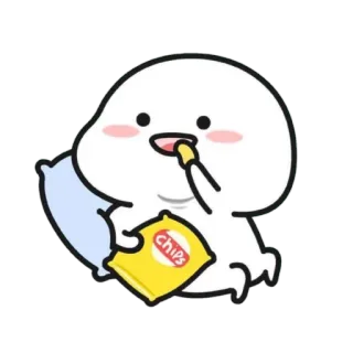 🪃 CHIPS Hoạt hình, Dễ thương, Đồ ăn vặt, Đồ ăn, Khoai tây chiên, Gối telegram sticker