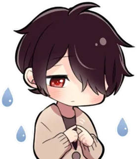 😓 Anime, Triste, Chorando, Menino, Desenho animado, Fofo telegram sticker
