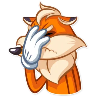 😓 fox, facepalm, cartoon, embarrassed, orange, animal telegram sticker