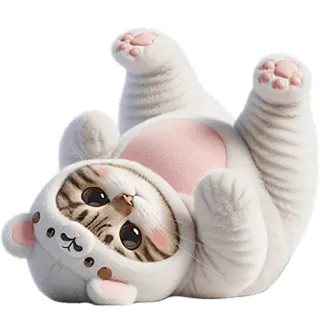 🙃 kat, kitten, schattig, dier, huisdier, schattig, wit, cosplay telegram sticker