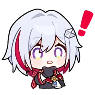 🤩 Anime, Chibi, Cartoon, Sticker, Anime Mädchen, Niedlich, Ausrufezeichen whatsapp sticker
