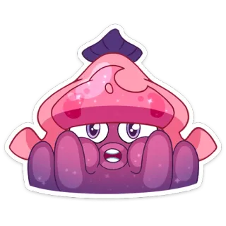 😕 fungo, cartone animato, adesivo, carino, fantasy whatsapp sticker