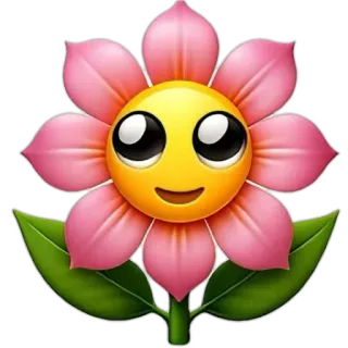 🌸 hoa, emoji, dễ thương, thực vật, hoạt hình, khuôn mặt whatsapp sticker