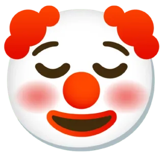 😌 clown, emoji, sad, expression, face telegram sticker
