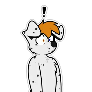 ❗ мультяшная собака, далматинец, собака, щенок, восклицание, вопрос telegram sticker