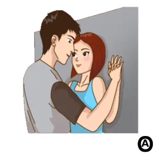 😗 pareja, amor, romance, abrazo, afecto, dibujo animado telegram sticker