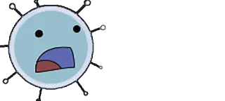 😨 เศร้า, ไวรัส, อีโมจิ, การ์ตูน, กลัว telegram sticker