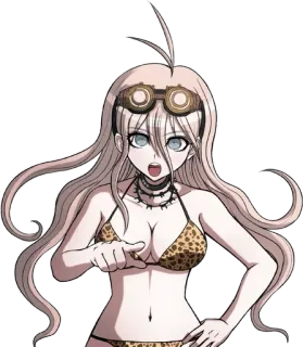 🔩 Miu Iruma Danganronpa Miu Iruma, Danganronpa, anime, leopard print, bikini telegram sticker