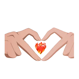 ❤️ сердце, руки, любовь, пламя, эмодзи, пальцы telegram sticker