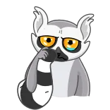 😥 lêmure, animal, fofo, pensando, triste, desenho animado telegram sticker