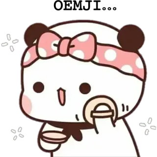 🍼 słodki, panda, kreskówka, kawaii, naklejka, makijaż, uroda telegram sticker