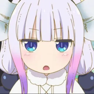 🍥 Kanna Kamui Miss Kobayashi's Dragon Maid Anime, Drache, Niedlich, Kawaii, Kanna, Miss Kobayashi's Dragon Maid, Charakter telegram sticker