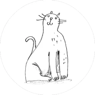😺 kucing, binatang, sketsa, gambar, peliharaan whatsapp sticker