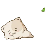 😞 gato, triste, fofo, sonolento, animal, kawaii telegram sticker