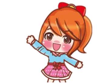 🙋 Chibi, Hoạt hình, Cô gái, Dễ thương, Anime, Thân thiện telegram sticker