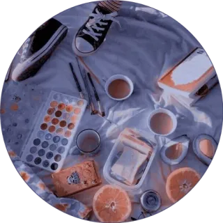 🤍 nature morte, pique-nique, nourriture, chaussures, orange, peinture, esthétique telegram sticker
