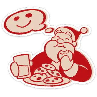 🎅 Santa Claus 圣诞老人, 圣诞节, 饼干, 牛奶, 节日, 甜点, 卡通 telegram sticker