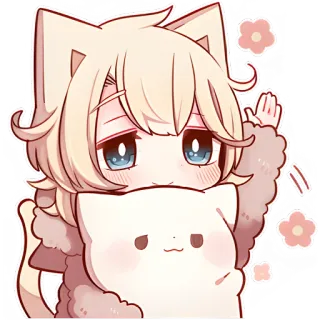 ✋ Anime, Chat, Kawaii, Mignon, Manga, Dessin animé, Personnage telegram sticker