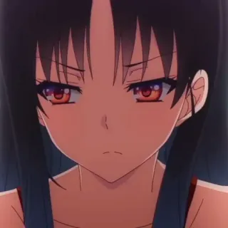 😑 anime, girl, serious, portrait telegram sticker