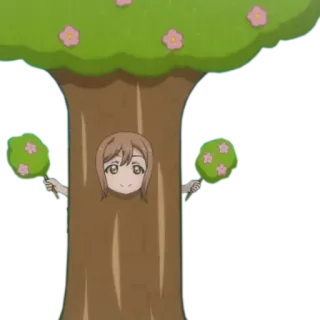 👶 anime, girl, tree, cartoon, cute telegram sticker