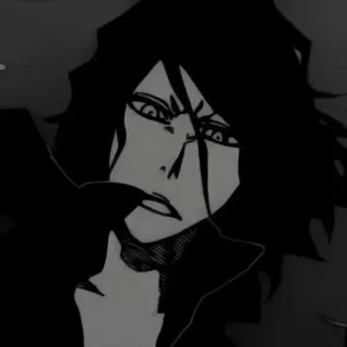 😱 Ulquiorra Cifer Bleach 울키오라 시파, 블리치, 애니, 만화, 캐릭터, 흑백 telegram sticker