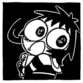 ☹️ Desenho animado, Preto e branco, Quadrinhos, Engraçado, Personagem, Ilustração whatsapp sticker